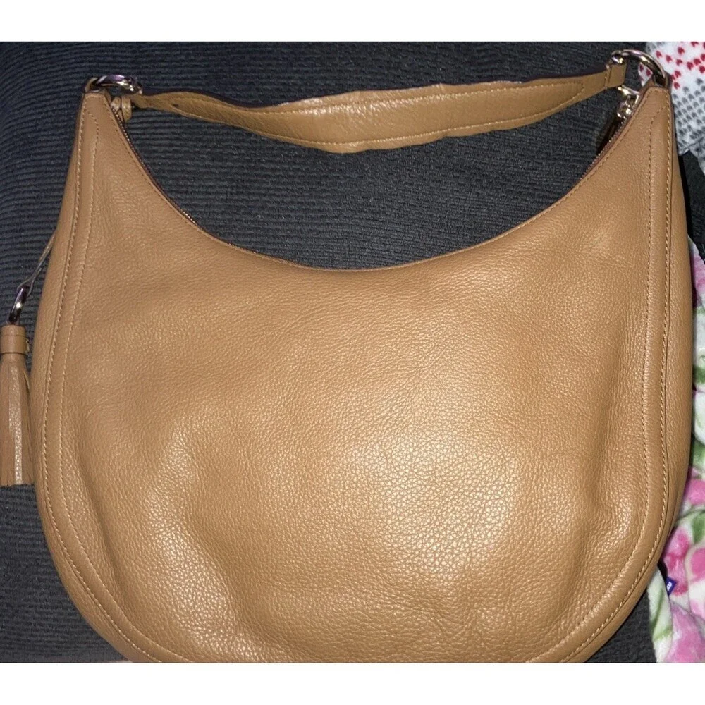 Michael Kors LYDIA Hobo Handbag Caramel Brown Pebble Leather (NWOT) - Picture 2 of 5